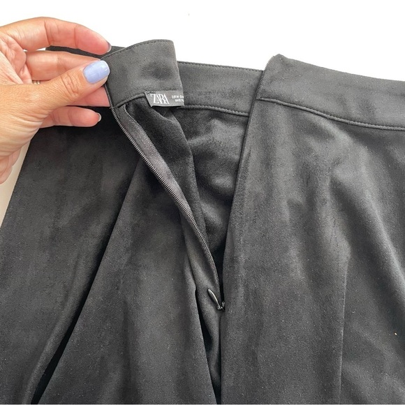 Zara Black Suede Long Maxi Skirt Size Medium - Picture 6 of 9